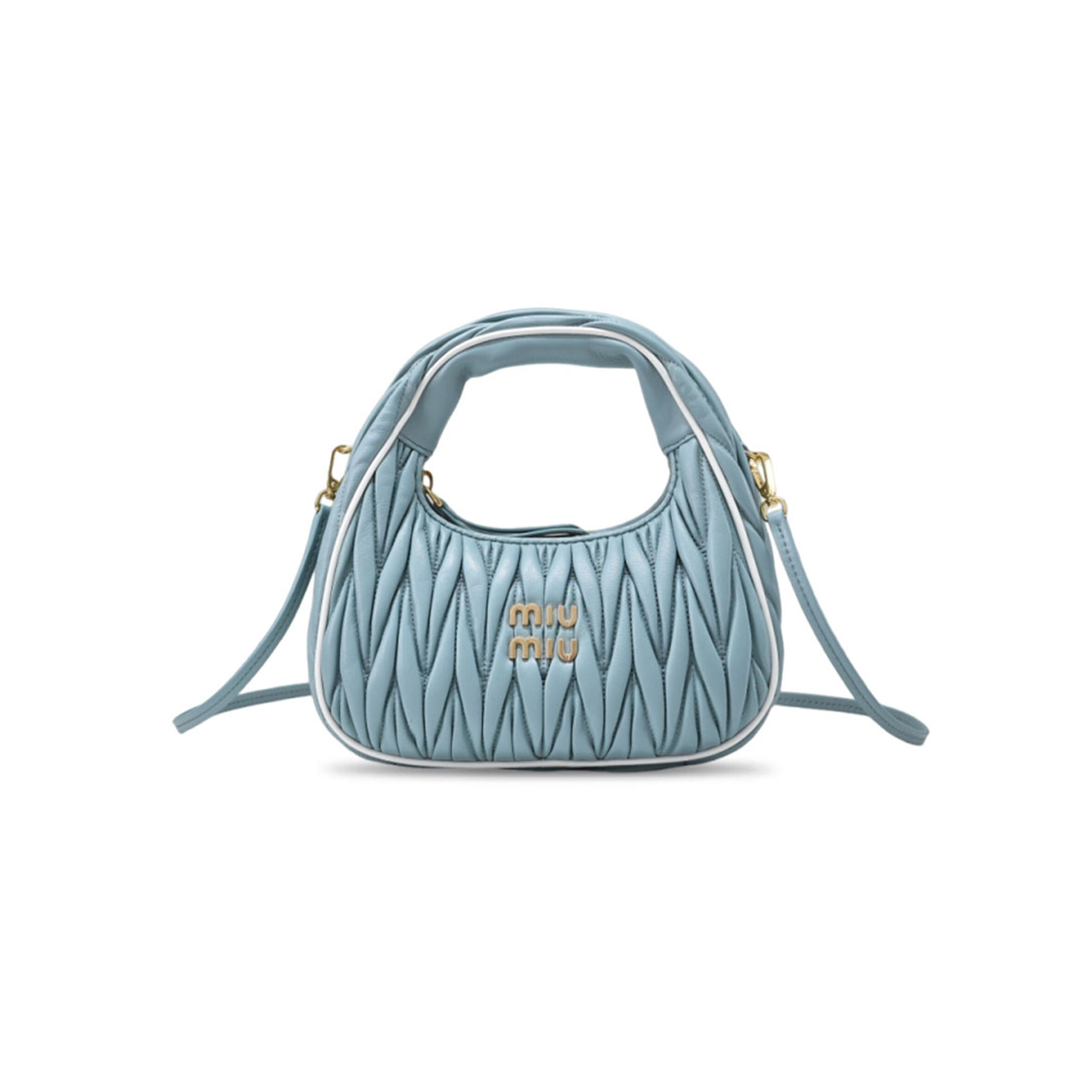 MIU MIU WANDER MATTRESSE TEXTURED HANDBAG 5BC125 (20*19*6cm)